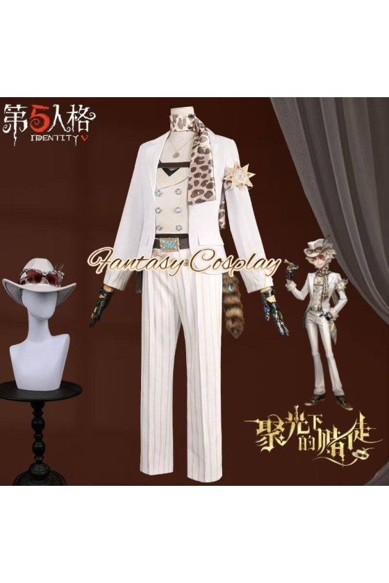 Identity V Prospector Norton Campbell Dazzling Lone Wolf White Suit Cosplay Costume
